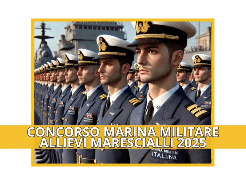 Concorso Marina Militare Allievi Marescialli 2025 - 266 posti per diplomati