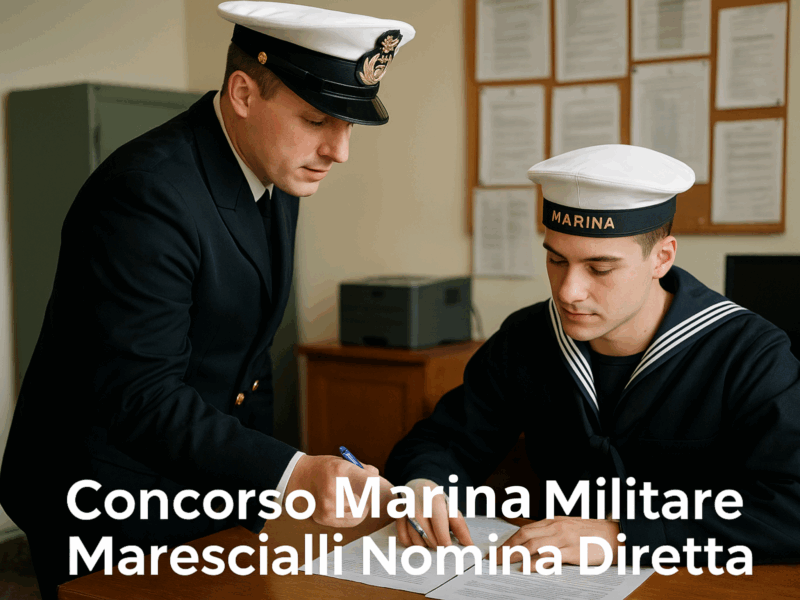 Concorso Marina Militare Marescialli Nomina Diretta 2025 25 posti per laureati
