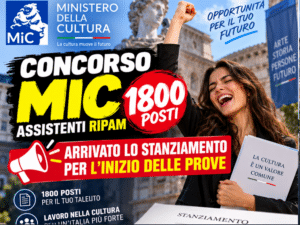 Concorso Ministero Cultura MIC Assistenti RIPAM 1800