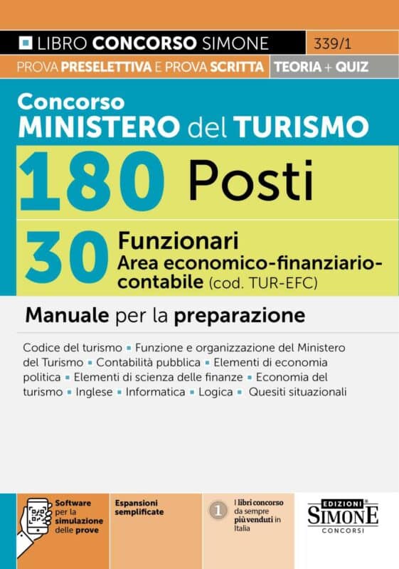Manuale Concorso Ministero del Turismo 180 Posti – 30 Funzionari Area economico-finanziario-contabile