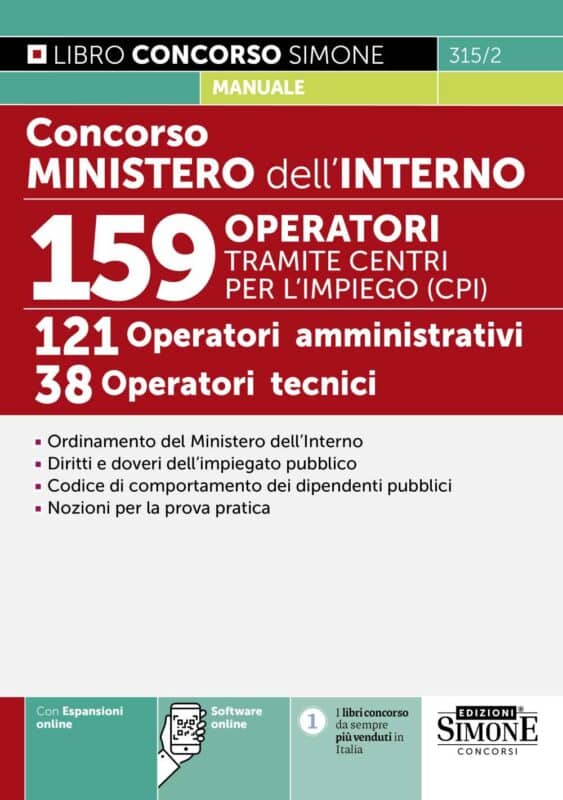 Manuale Concorso 150 Operatori al Ministero dell’Interno tramite CPI