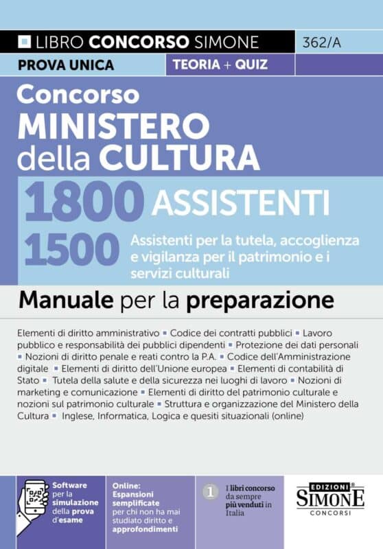 Manuale Concorso Ministero Cultura Diplomati 2026 – Assistenti per la tutela, accoglienza e vigilanza