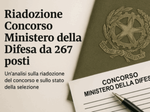 Concorso Ministero della Difesa 267 Funzionari riadozione del bando e tracce estratte