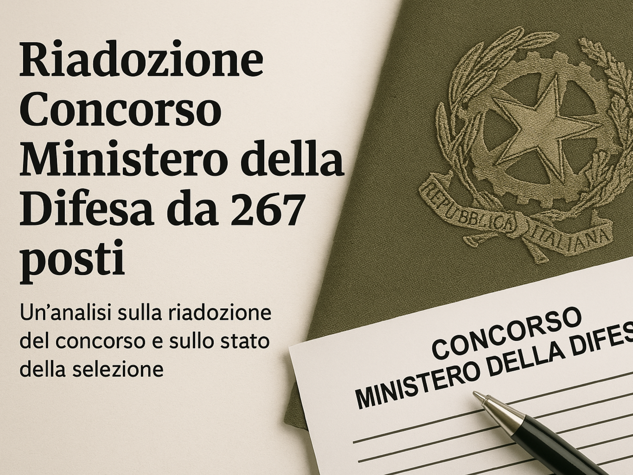 Concorso Ministero della Difesa 267 Funzionari riadozione del bando e tracce estratte