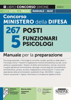 Manuale Concorso Ministero della Difesa Funzionari psicologi – Per tutte le prove