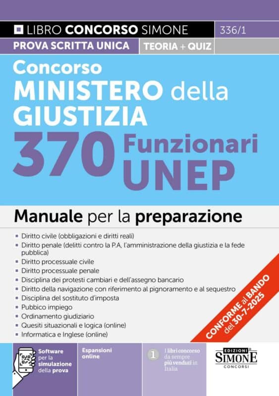 Manuale Concorso Ministero della Giustizia 2025 Funzionari – Per la preparazione