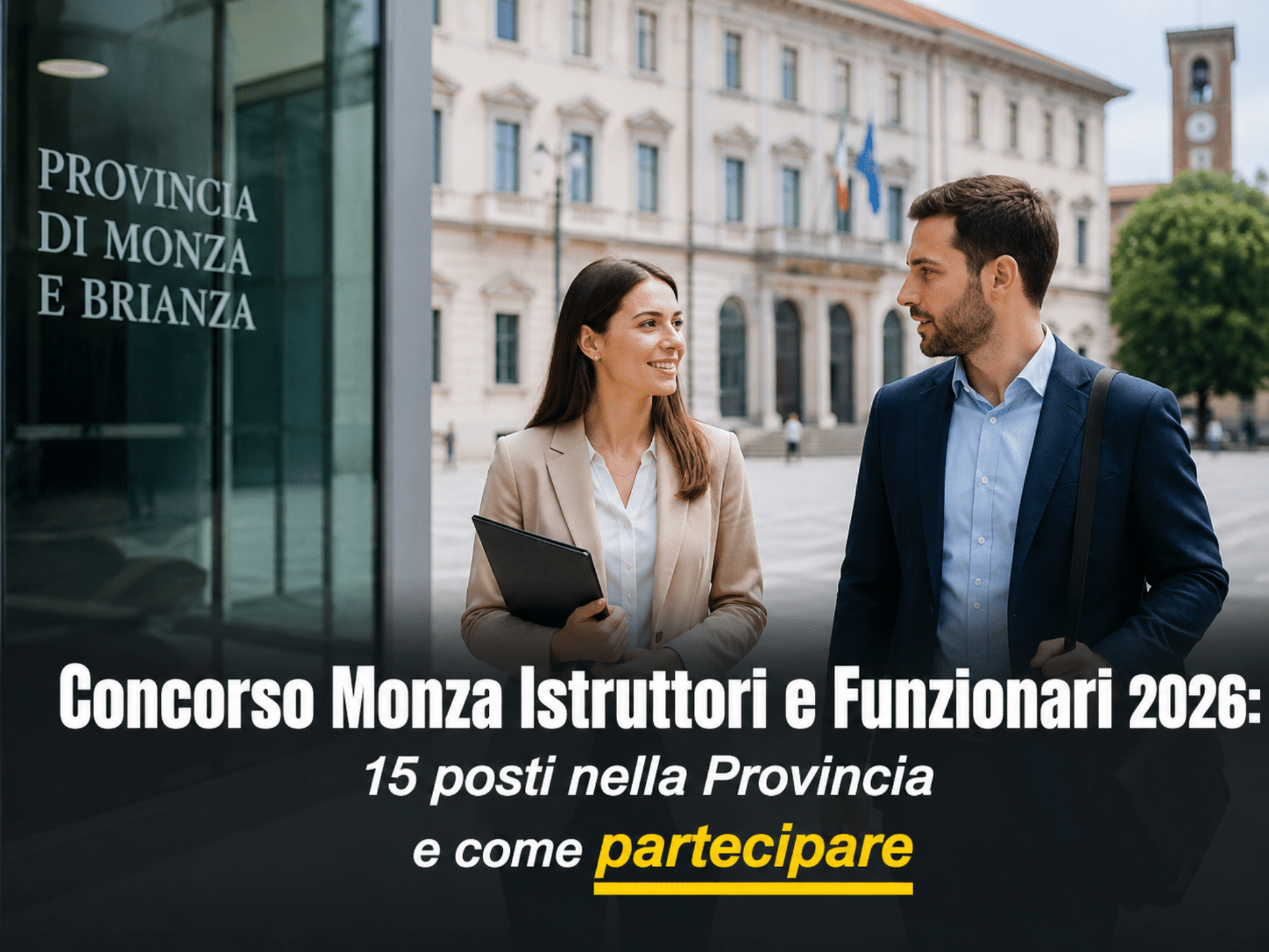 Concorso Monza Istruttori e Funzionari 2026: 15 posti nella Provincia per laureati e diplomati