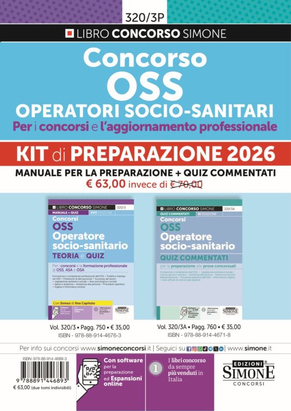 KIT Concorso OSS – OSSS Operatori Socio-Sanitari – Per i concorsi e l’aggiornamento professionale