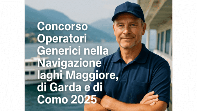Concorso Operatori Generici nella Navigazione laghi Maggiore, di Garda e di Como 2025 - 35 posti con terza media