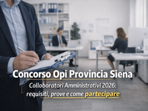 Concorso Opi Provincia Siena Collaboratori Amministrativi 2026 4 posti per diplomati