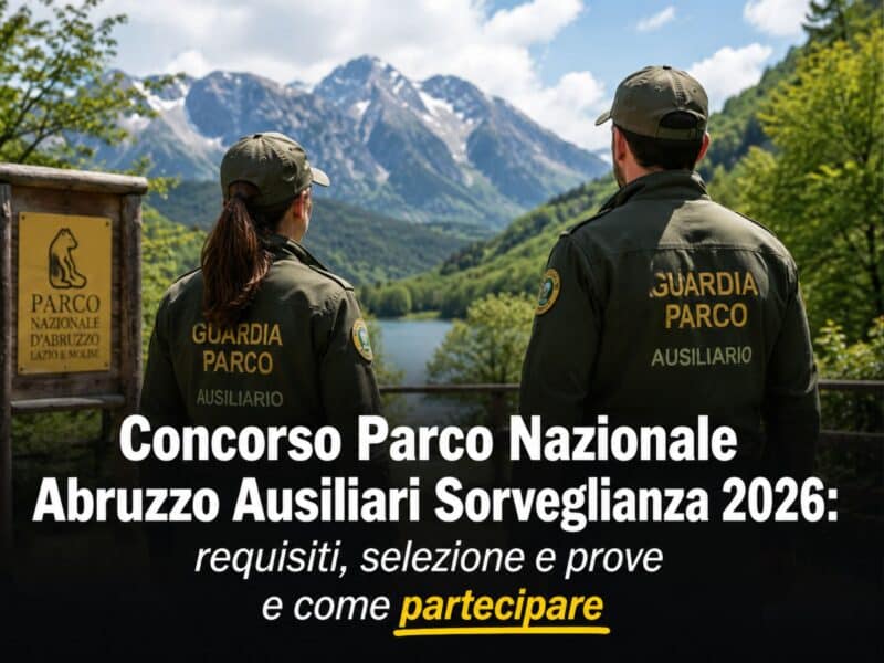 Concorso Parco Nazionale Abruzzo Ausiliari Sorveglianza 2026 7 posti per diplomati