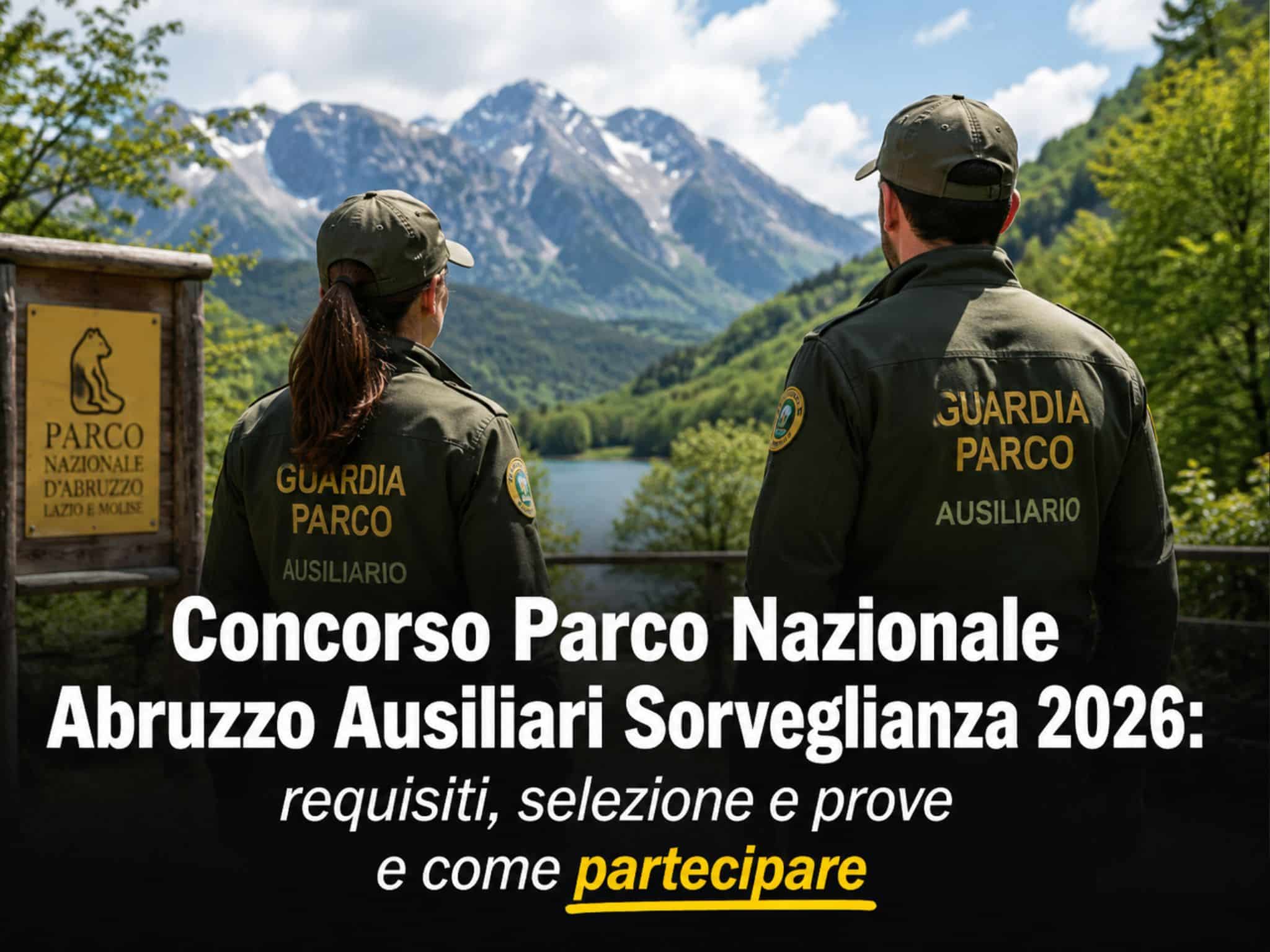 Concorso Parco Nazionale Abruzzo Ausiliari Sorveglianza 2026: 7 posti per diplomati