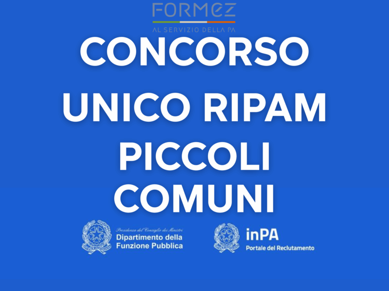 Concorso Piccoli Comuni Ripam la procedura del Dipartimento FP per gli enti ,