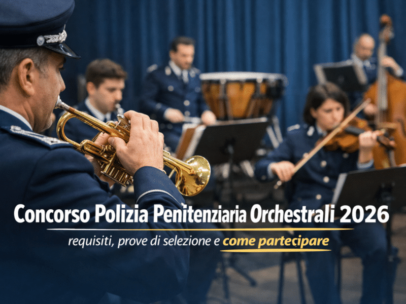 Concorso Polizia Penitenziaria Orchestrali 2026 - 21 posti per diplomati