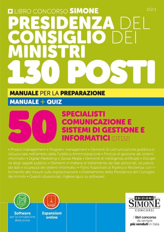 Manuale Concorso Specialisti Presidenza del Consiglio dei Ministri – Comunicazione e Sistemi Informatici