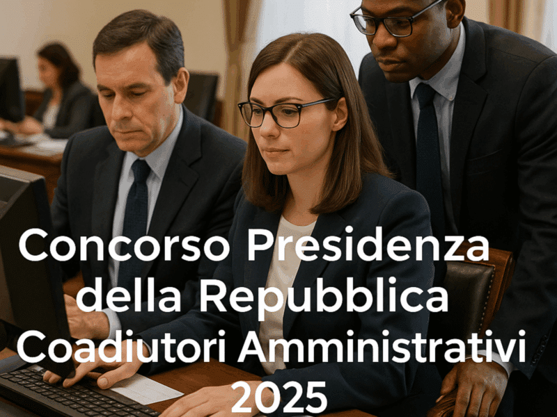 Concorso Presidenza della Repubblica Coadiutori Amministrativi 2025 10 posti per diplomati (1)