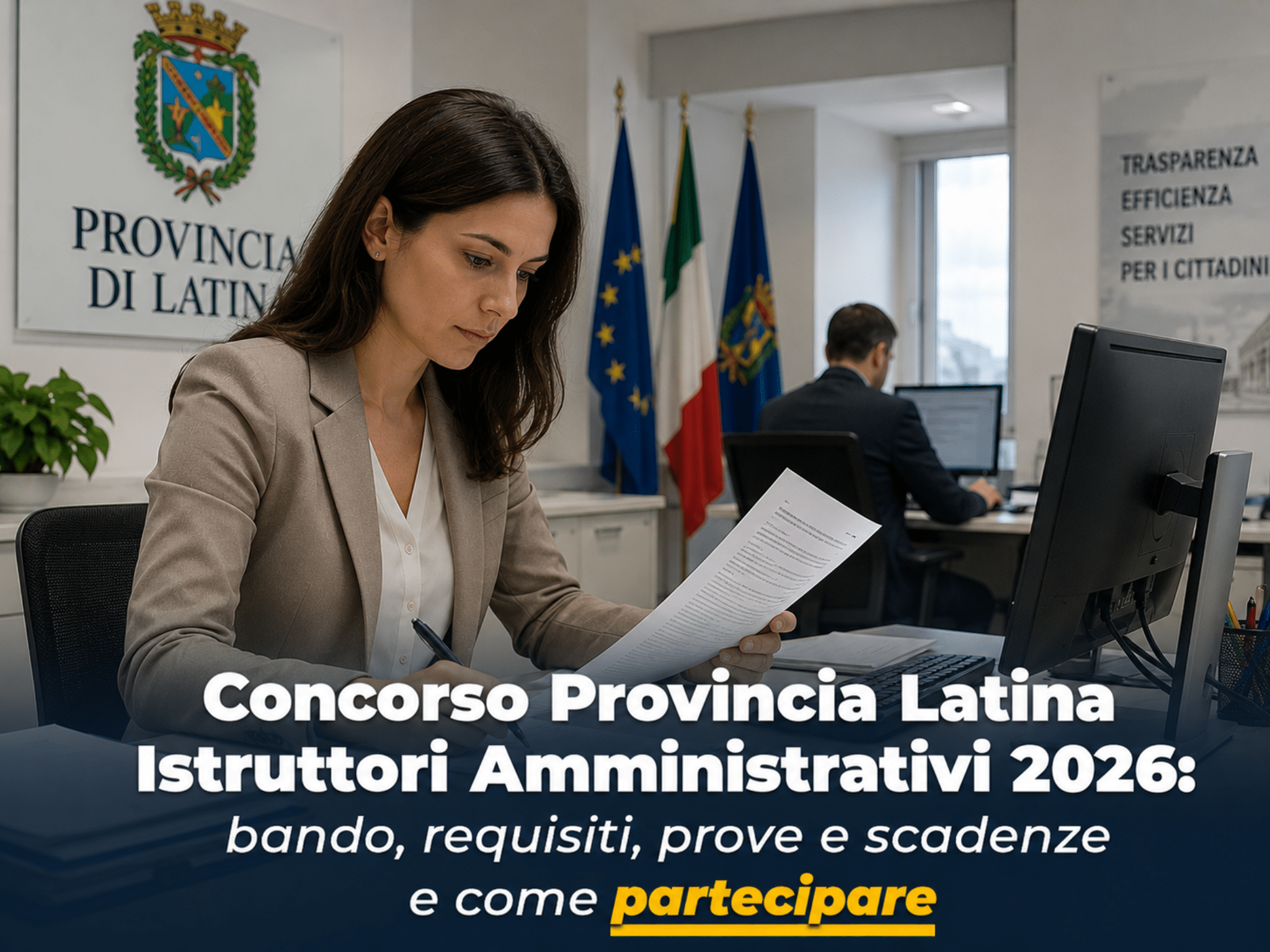 Concorso Provincia Latina Istruttori Amministrativi 2026: 6 posti per diplomati