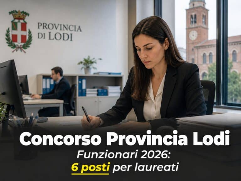Concorso Provincia Lodi Funzionari 2026 6 posti per laureati