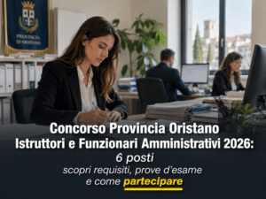 Concorso Provincia Oristano Istruttori Funzionari Amministrativi 2026