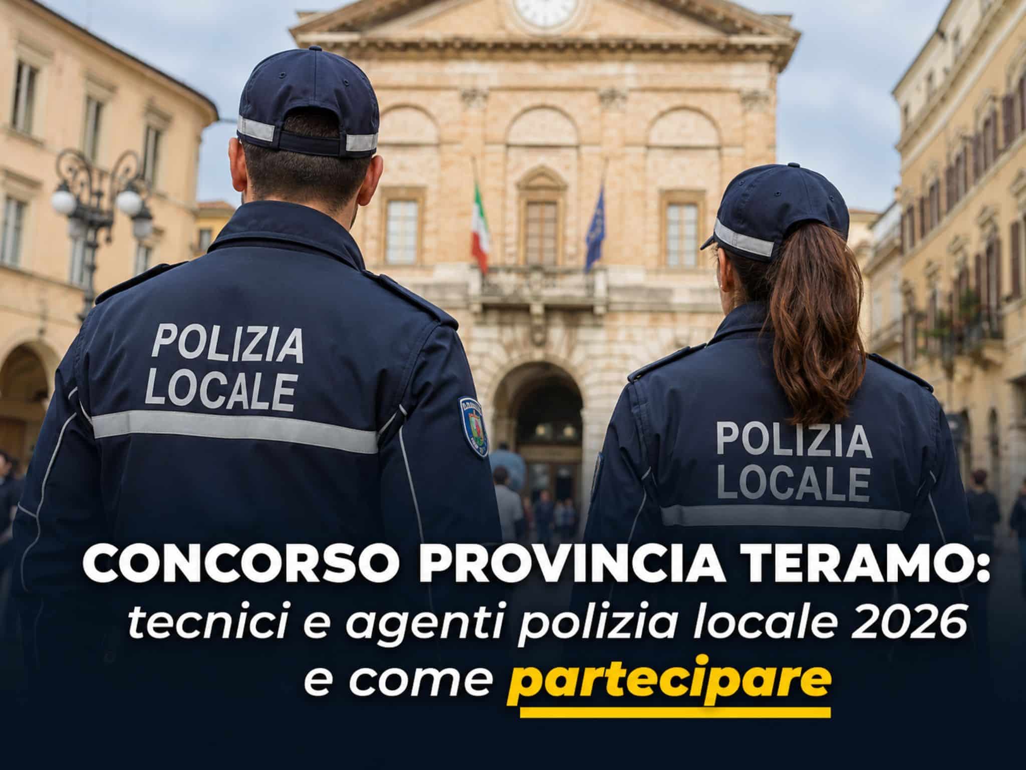 Concorso Provincia Teramo Tecnici e Agenti Polizia Locale 2026: 13 posti a tempo indeterminato