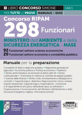 Manuale Concorso Ministero Ambiente funzionari economia e contabilità pubblica 2023 – Per la prova preselettiva e scritta