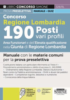 Manuale concorso giunta regionale Lombardia 2024 – Per la prova preselettiva – Materie Comuni + Quiz