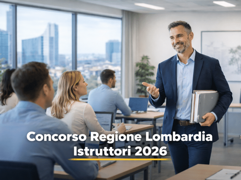 Concorso Regione Lombardia Istruttori 2026 13 posti per diplomati