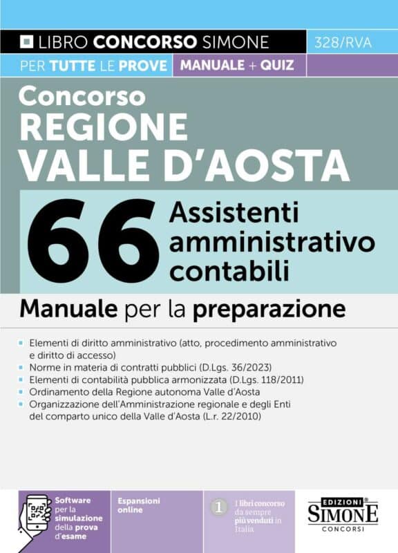 Manuale Concorso Regione Valle d’Aosta 66 Assistenti amministrativo contabile