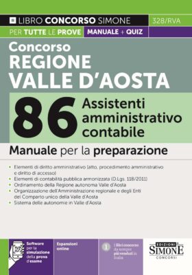 Manuale Concorso Regione Valle d’Aosta 86 Assistenti amministrativo contabile – Per la preparazione