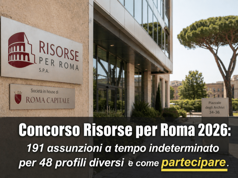 Concorso Risorse per Roma 2026 191 assunzioni