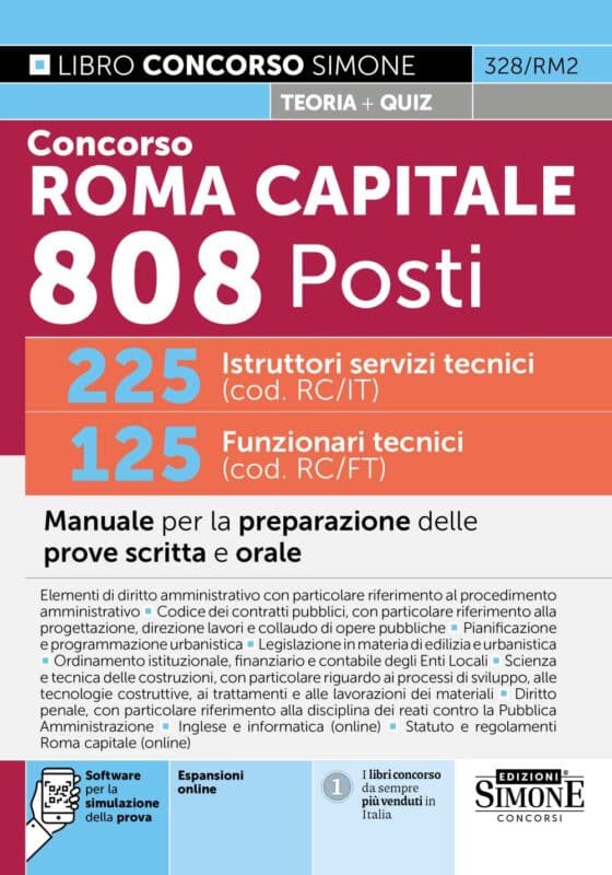 Manuale Concorso Roma Capitale 808 Posti 225 Istruttori servizi tecnici e 125 Funzionari tecnici