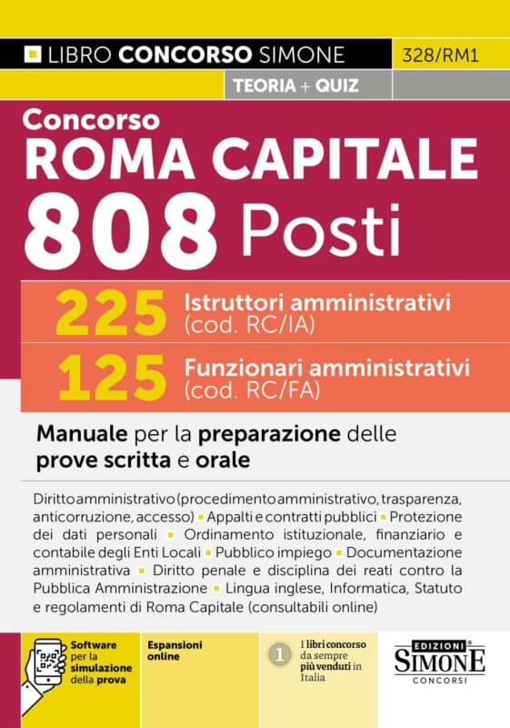 Manuale Concorso Roma Capitale 808 Posti – 225 Istruttori amministrativi e 125 Funzionari amministrativi