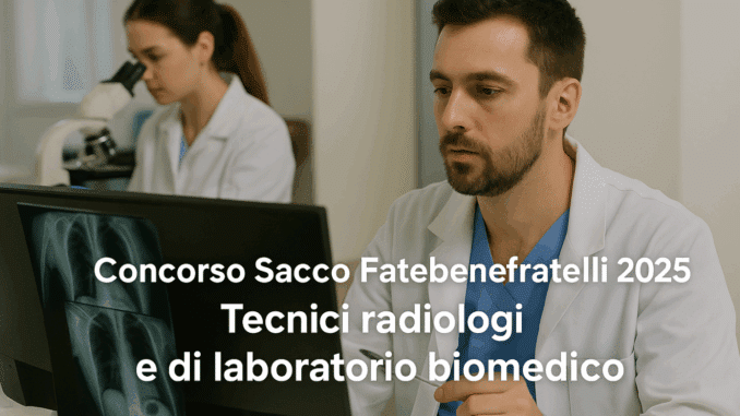 Concorso Sacco Fatebenefratelli Tecnici Sanitari 2025: 22 posti per radiologi e tecnici di laboratorio biomedico