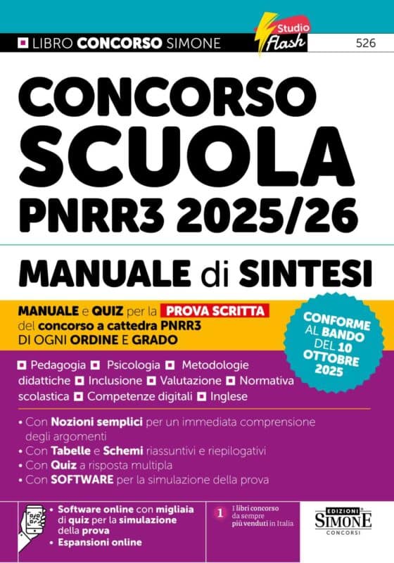 Manuale Concorso Scuola PNRR3 2025/26 – Prova Scritta del concorso a cattedra – Per ogni ordine e grado