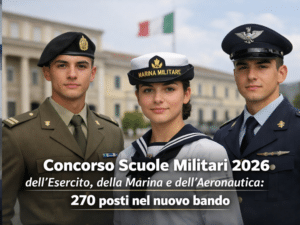 Concorso Scuole Militari 2026 dell’Esercito, della Marina e dell’Aeronautica