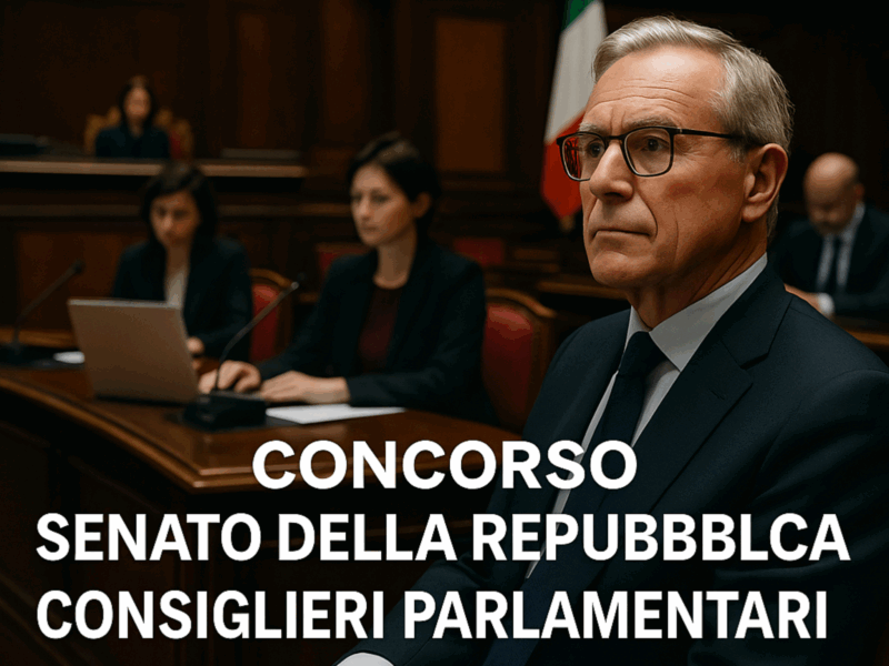 Concorso Senato della Repubblica Consiglieri parlamentari 2025 15 posti per laureati