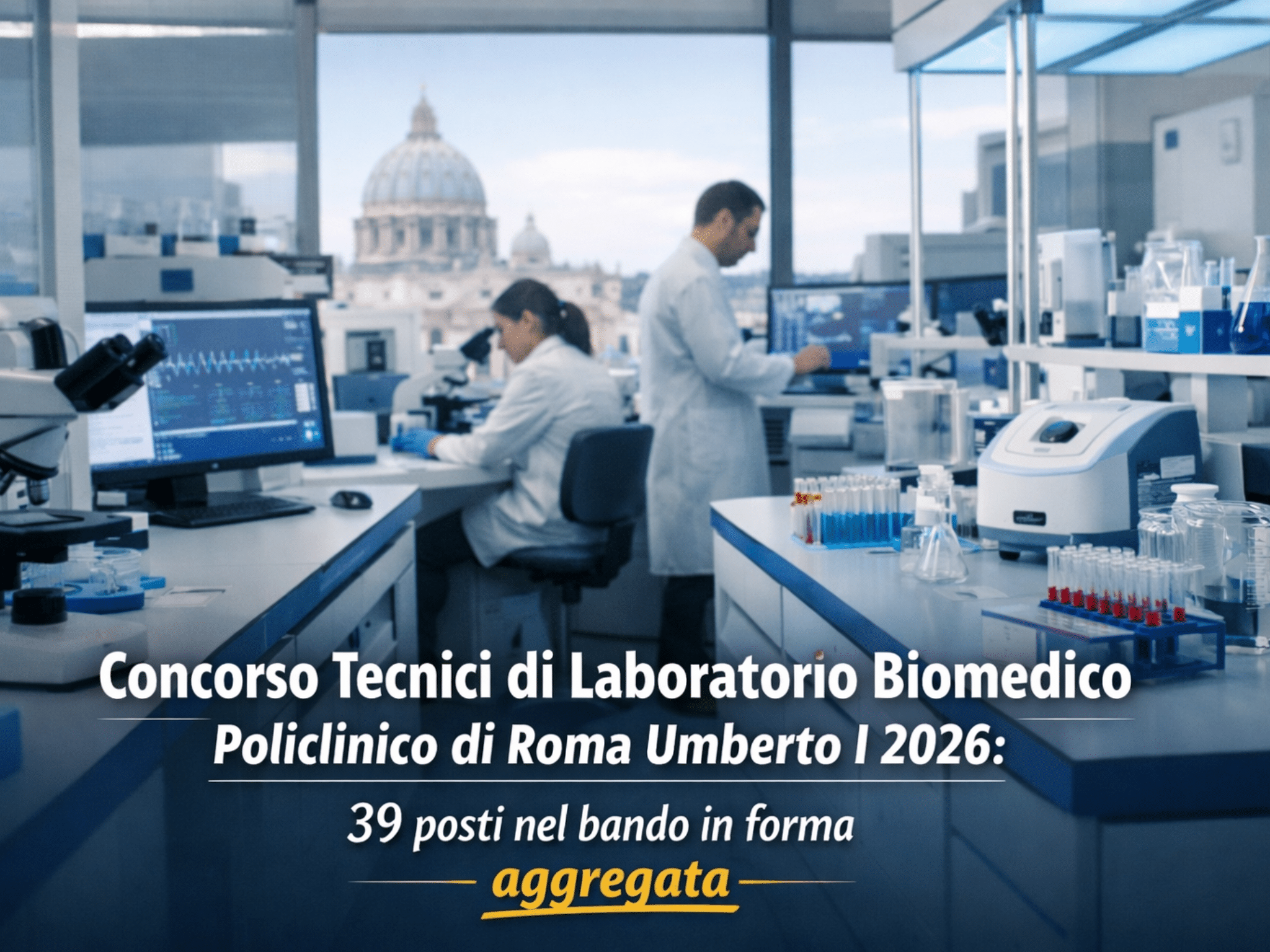 Concorso Tecnici di Laboratorio Biomedico Policlinico di Roma Umberto I 2026 - 39 posti