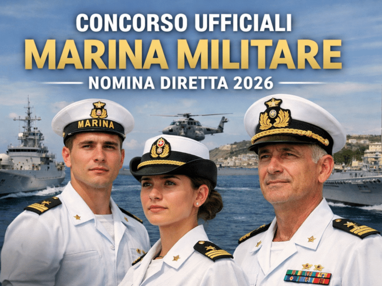 Concorso Ufficiali Marina Militare Nomina Diretta 2026 18 posti per laureati