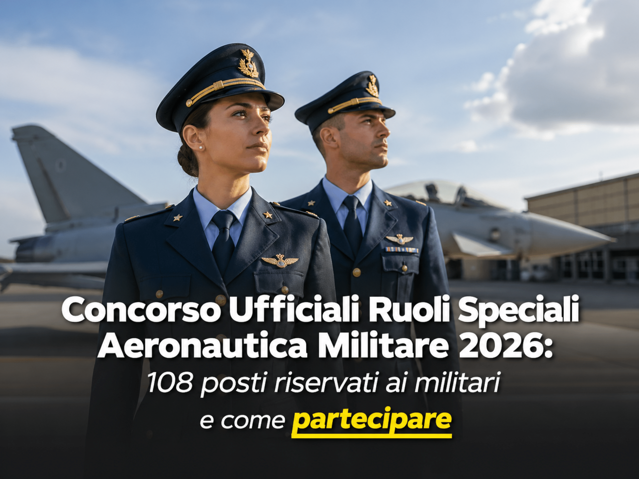 Concorso Ufficiali Ruoli Speciali Aeronautica Militare 2026: 108 posti riservati ai militari