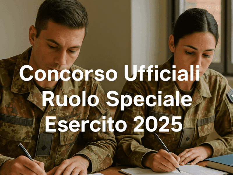 Concorso Ufficiali Ruolo Speciale Esercito 2025 47 posti per laureati