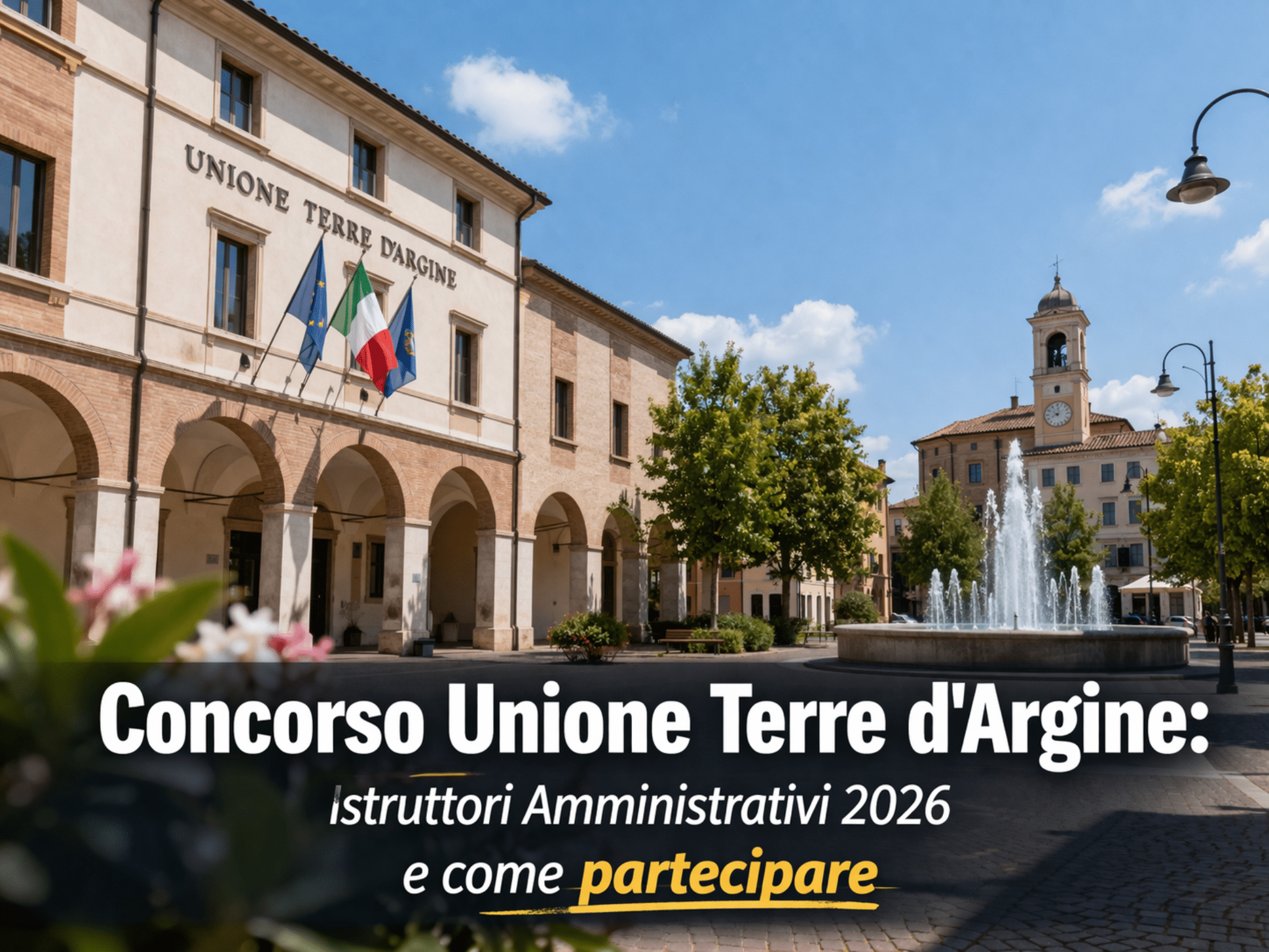 Concorso Unione Terre d'Argine Istruttori Amministrativi 2026: 4 posti per categorie protette
