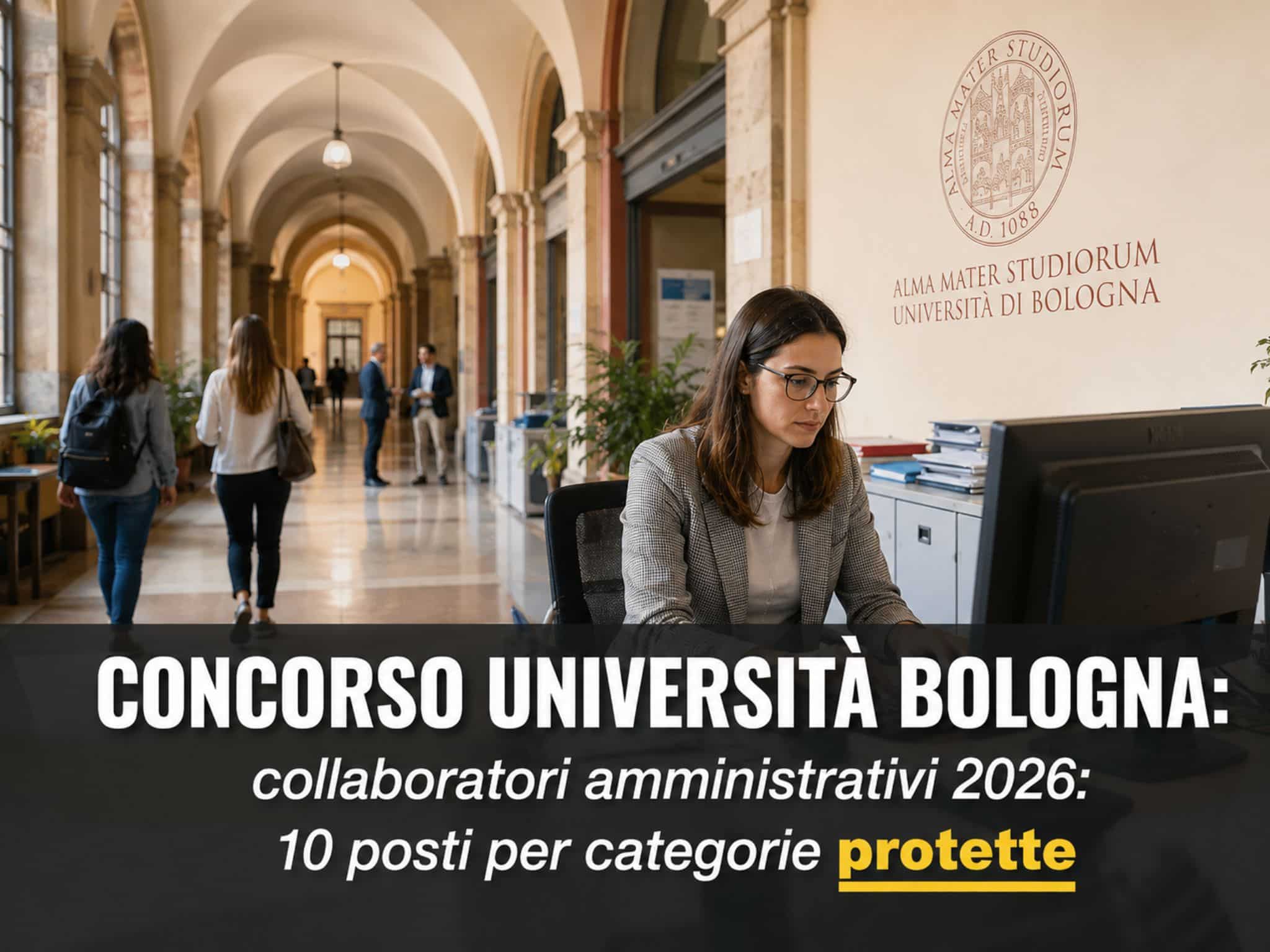 Concorso Università Bologna Collaboratori Amministrativi 2026: 10 posti per categorie protette