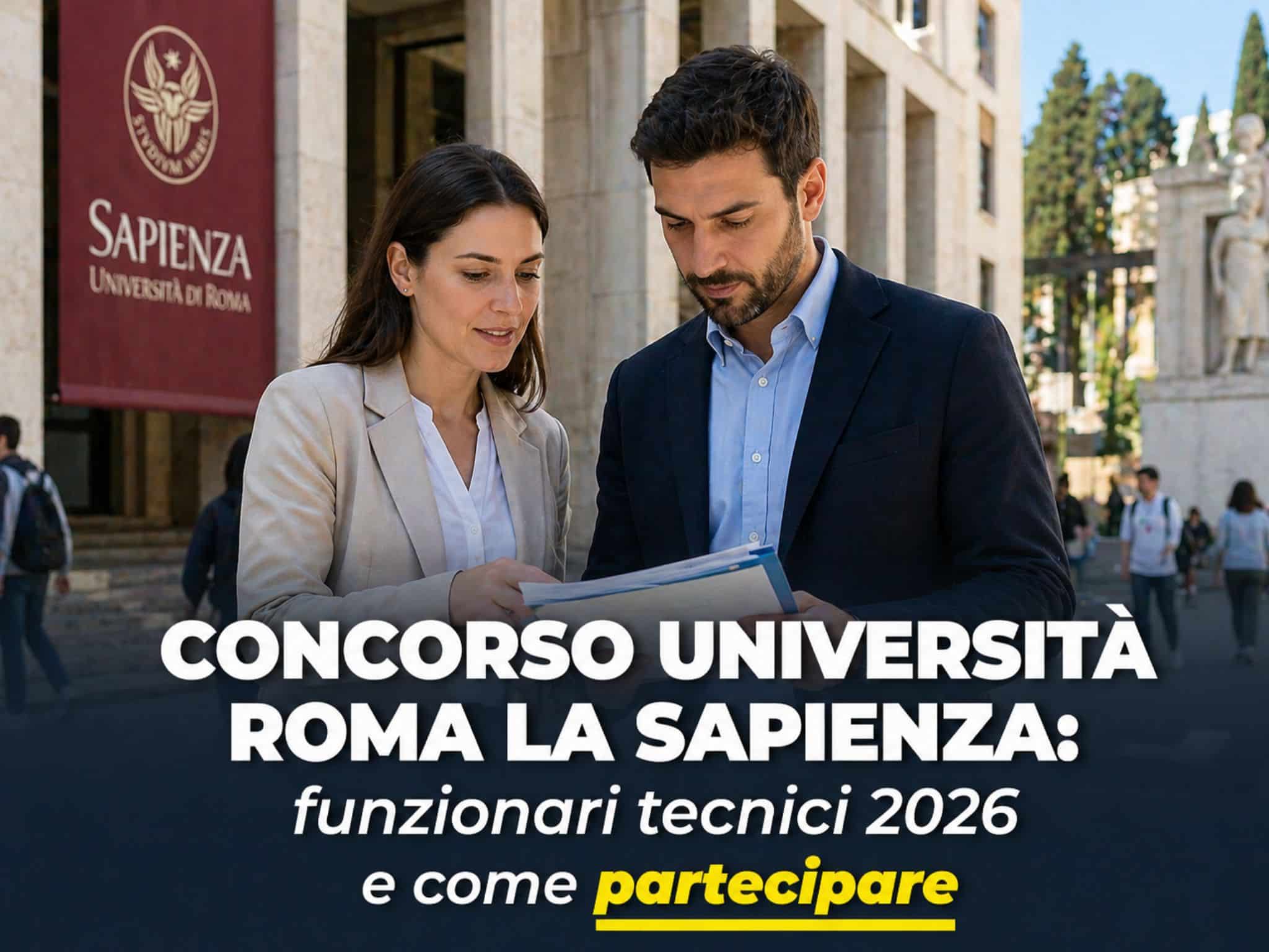 Concorso Università Roma La Sapienza Funzionari Tecnici 2026: 3 posti a tempo indeterminato
