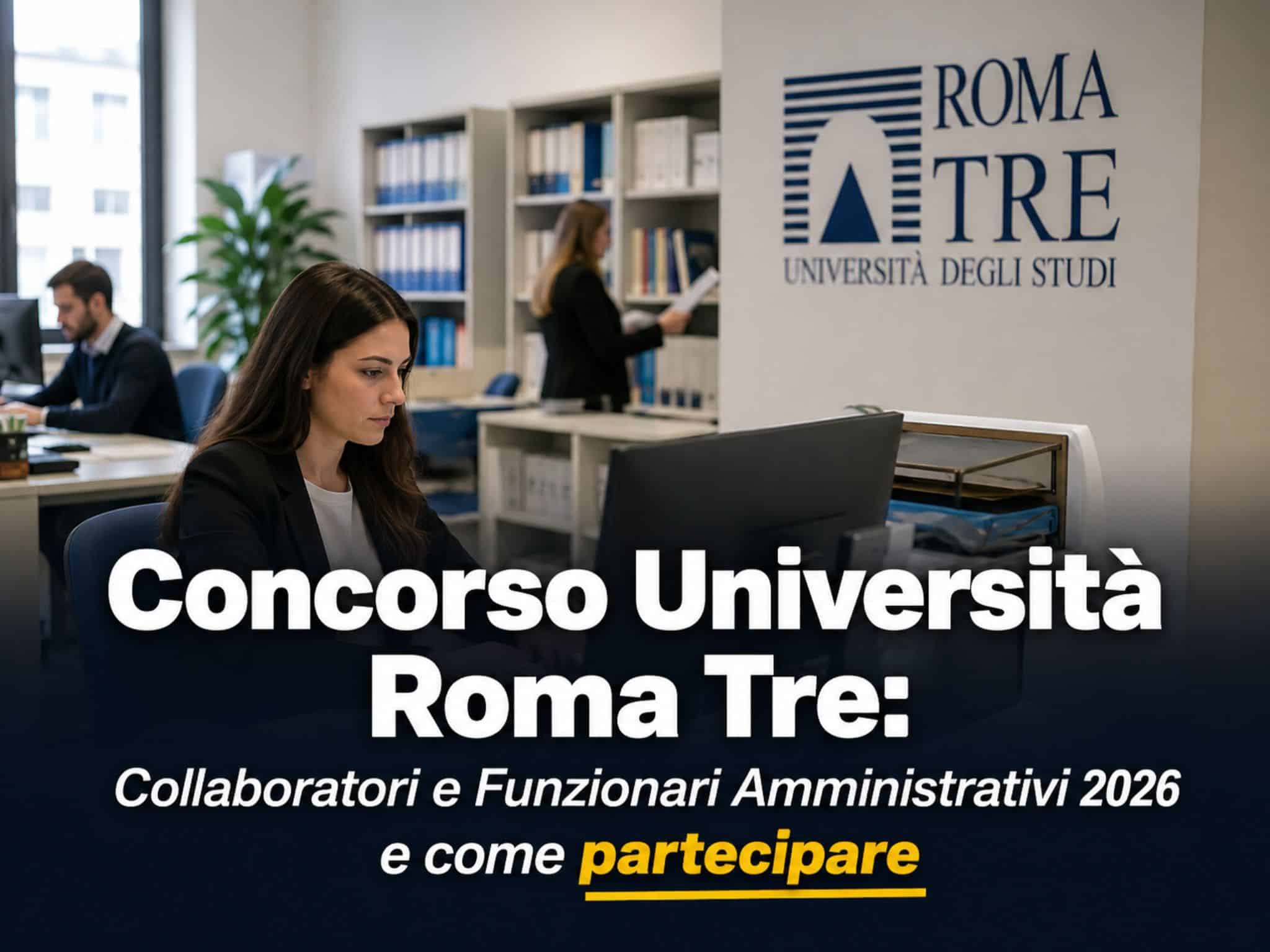 Concorso Università Roma Tre Collaboratori e Funzionari Amministrativi 2026: 7 posti a tempo indeterminato