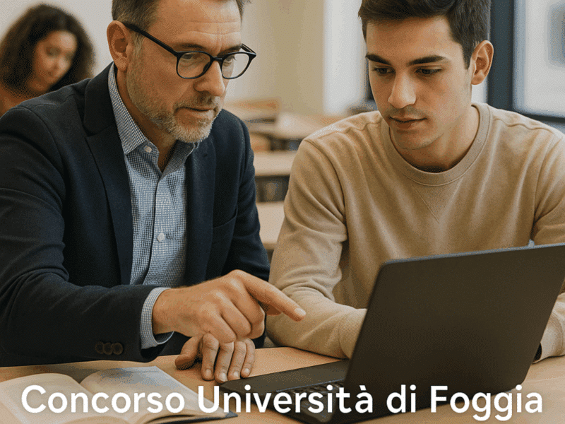 Concorso Università di Foggia Tutor ed Esperti Tecnici 2025 17 posti aperto ai diplomati