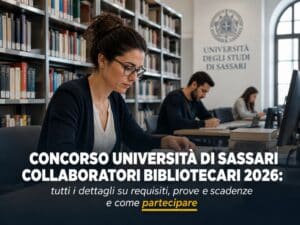 Concorso Università di Sassari Collaboratori Bibliotecari 2026 3 posti a tempo indeterminato