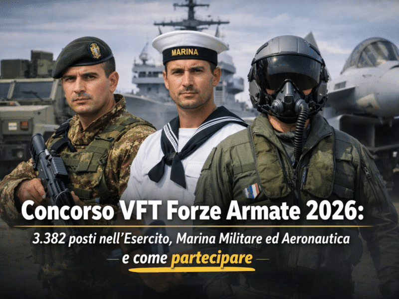 Concorso VFT Forze Armate 2026 3.382 posti con licenza media
