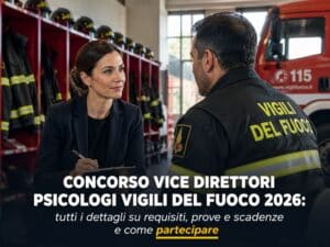 Concorso Vice Direttori Psicologi Vigili del Fuoco 2026 2 posti per laureati