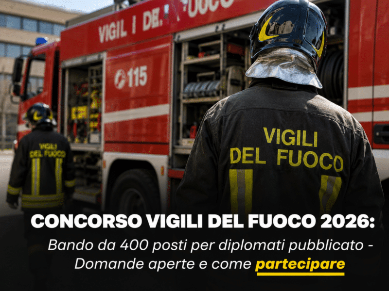 Concorso Vigili del Fuoco 2026 Bando da 400 posti