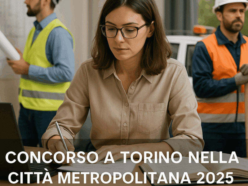 Concorso a Torino nella Città Metropolitana 2025 45 posti